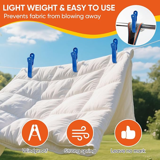 10 Pack Metal Beach Towel Clips, Large Pool Cover Beach Chair Clips - Image 4