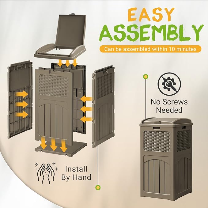 YESHOMY 4 Pack Outdoor Trash Can - Image 4