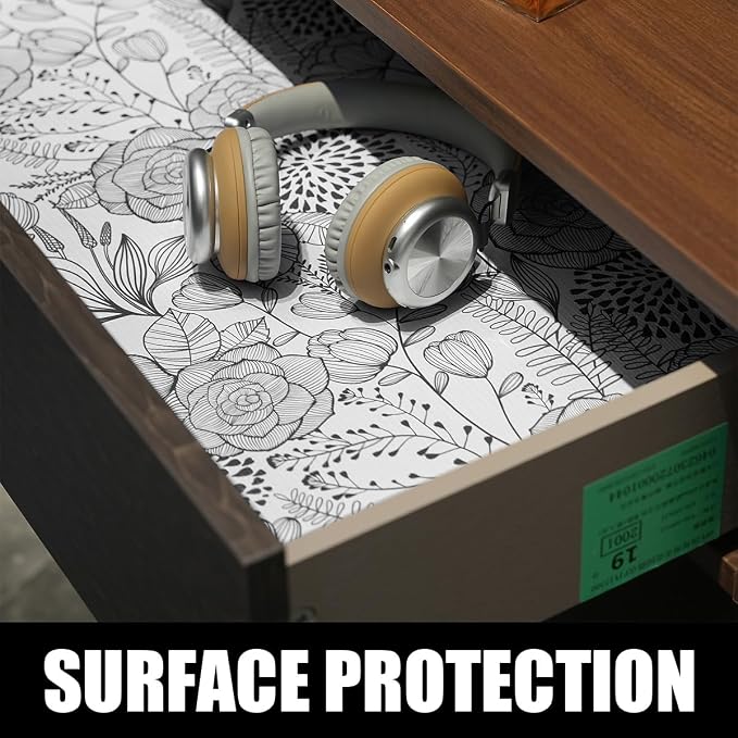 Floral Drawer and Shelf Liner for Kitchen 12IN x 20FT, Non-Adhesive and Strong - Image 3