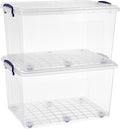 Superio Storage Bins with Lids, Stackable Totes, BPA Free, Odor Free, Organizer by Superio