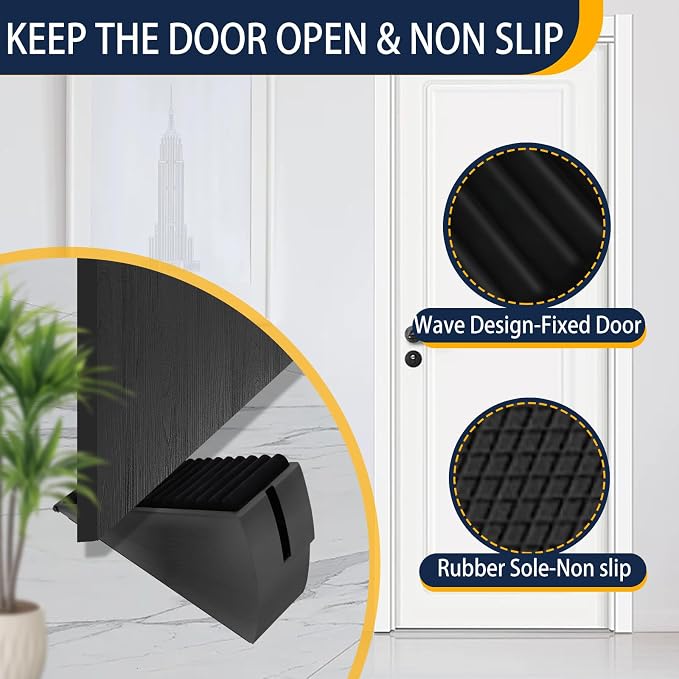 Heavy Duty Door Stopper Adjustable Spring Large Stoppers Wedge, Tall up to 3 - Image 5