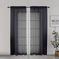 Chyhomenyc Black Sheer Curtain 72 Inches Length 2 Panels, Voile Top Dual Rod by Chyhomenyc