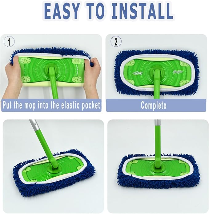 Reusable Microfiber Mop Pads Washable Wet Pads Compatible - Image 4