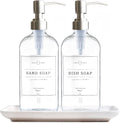 Vine Creations Glass Soap Dispenser, 2 Pack Kitchen Soap Dispenser Set by VineCreations