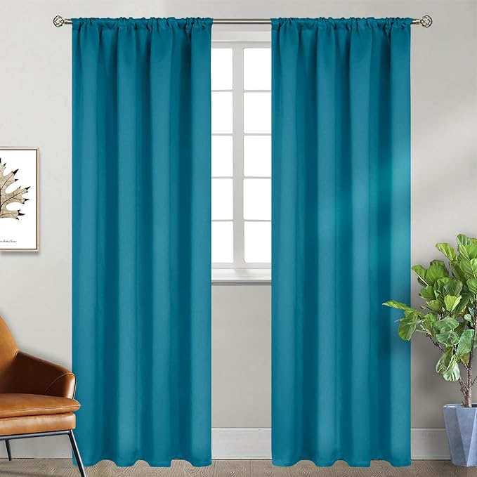 BGment Peacock Blue Blackout Curtains 90 Inch Length by BGment