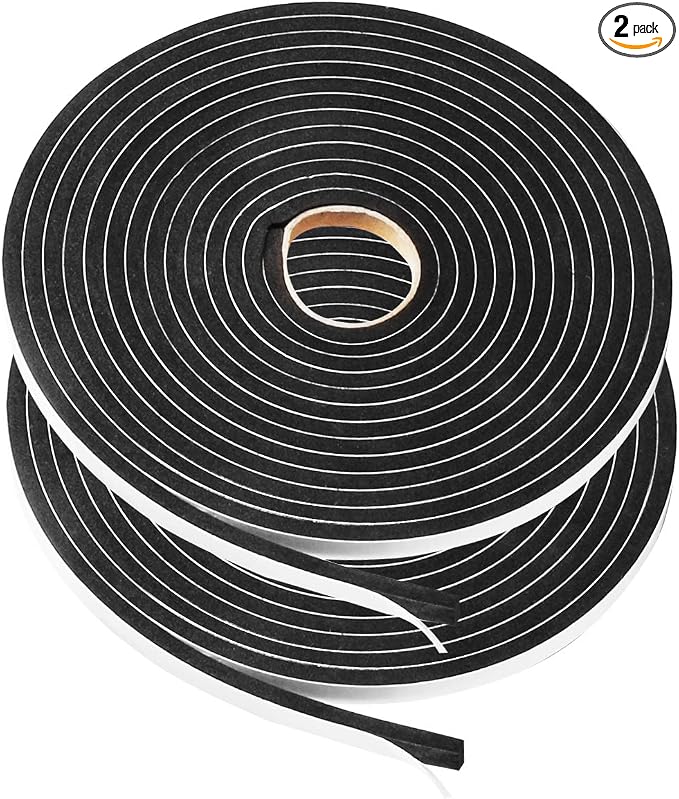 2 Rolls Foam Seal Tape for Door Window Insulation, Soundproof and Shockproof by YIJUHOU
