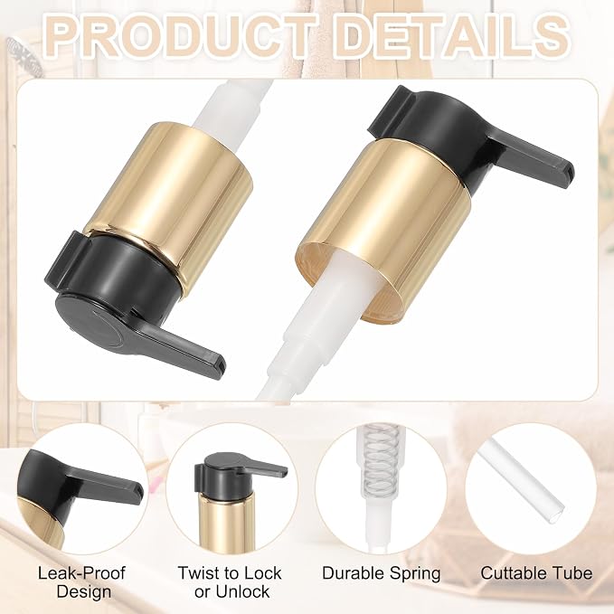 uxcell 4 Pcs Soap Dispenser Pump Heads, Hand Soap Dispensers Top Pumps - Image 3