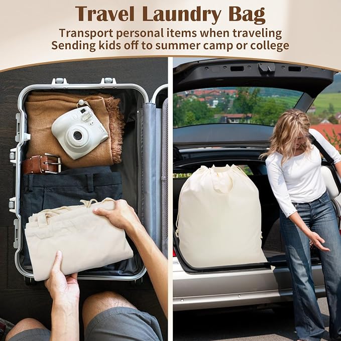 Canvas Laundry Bag 33"x 35", Thick Cotton Laundry Bag - Image 7