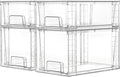 Vtopmart 4 Pack Clear Stackable Storage Drawers, Plastic Drawers by Vtopmart