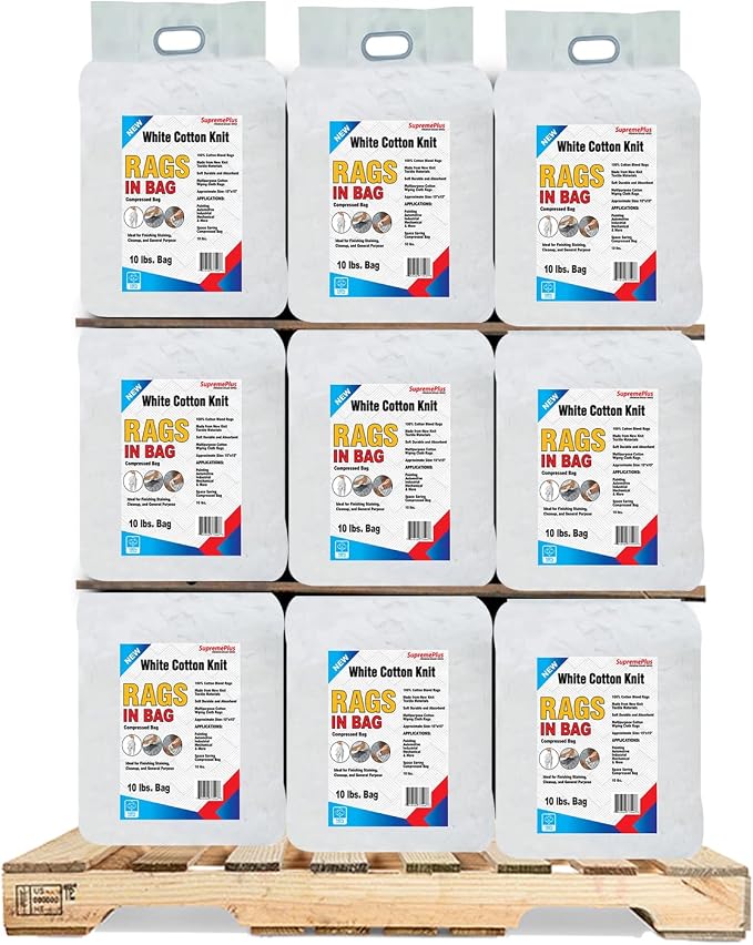 Premium White T-Shirt Cleaning Rags – White Cotton Rag by SupremePlus