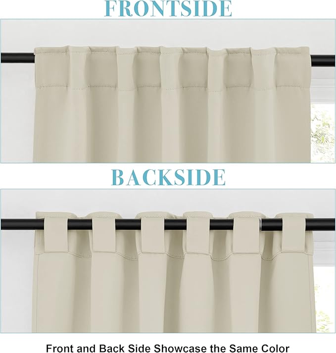 RYB HOME Blackout Curtains for Living Room, Back Tab & Rod Pocket Top - Image 2