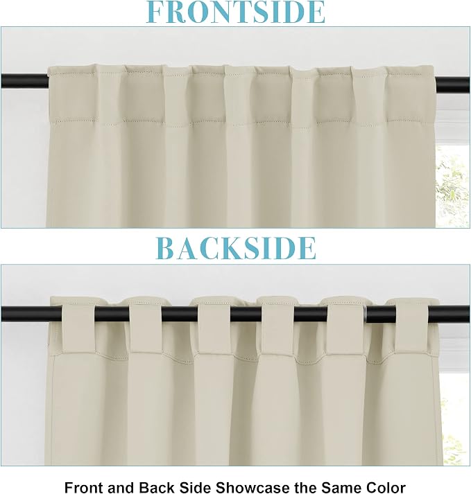 RYB HOME Small Window Curtains Blackout, Privacy Thermal Insulating Drapes - Image 2