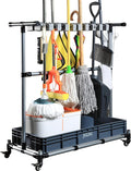 Mop and Broom Holder with Wheels by JGLDG