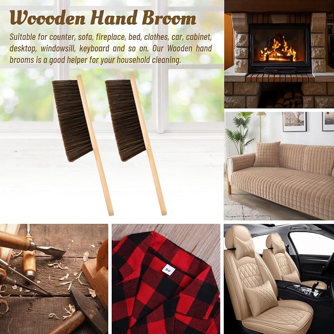2 Pieces Woooden Dust Brush Hand Broom Bench Brush - Image 5