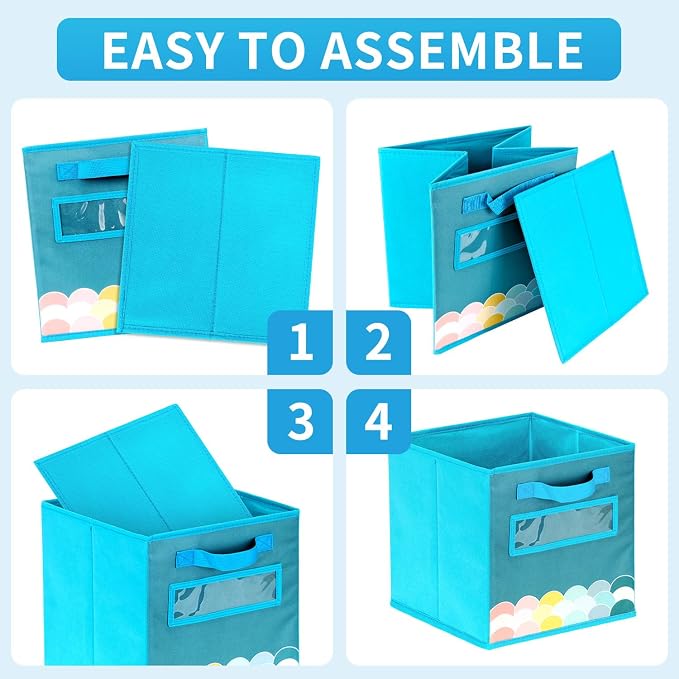 Cube Storage Bins, 3 Pack 11 Inch Fabric Storage Bins - Image 5