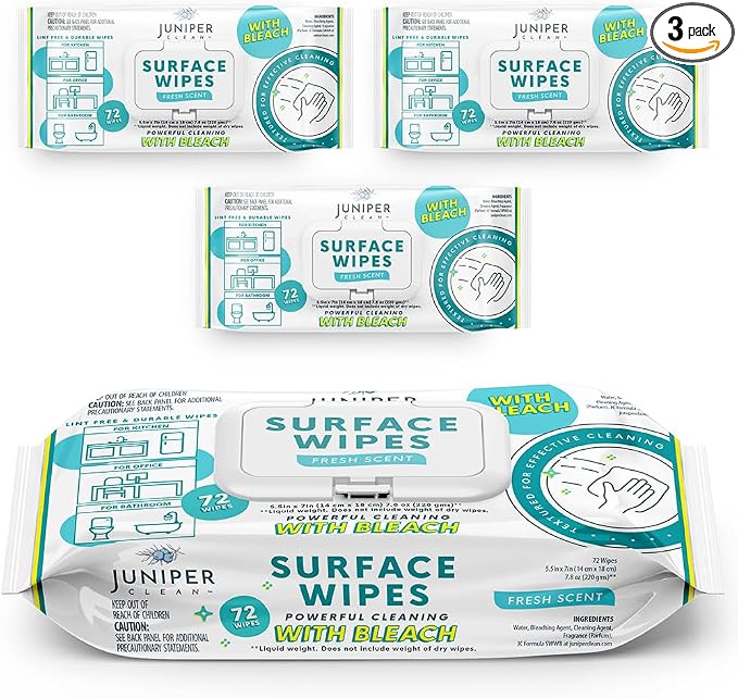 3 Pack Surface Cleaning Wipes by JuniperCLEAN