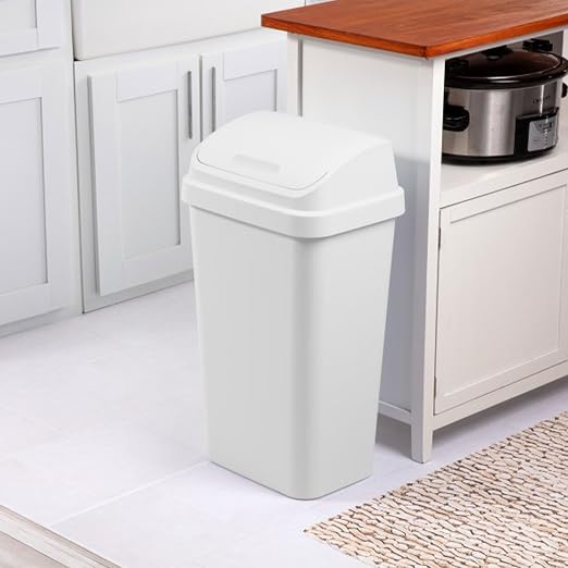 Sterilite 4-Pack Swing Top Wastebasket, Sleek Square Profile Trash Can - Image 4