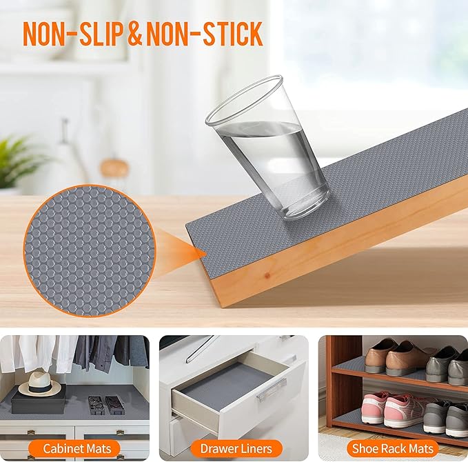 Shelf Liners for Kitchen Cabinets Non-Adhesive, Drawer Mats Liner for Bathroom - Image 4