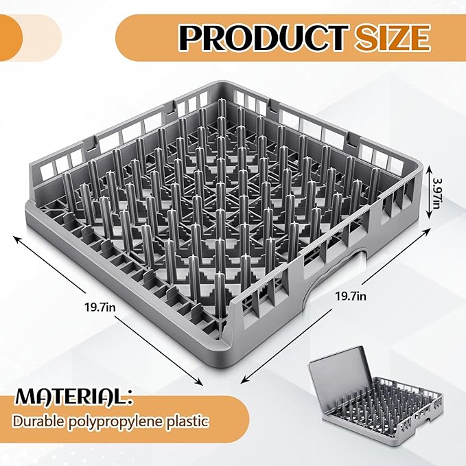 Commercial Dishwasher Tray Rack Polypropylene Full Size Flatware Rack - Image 2