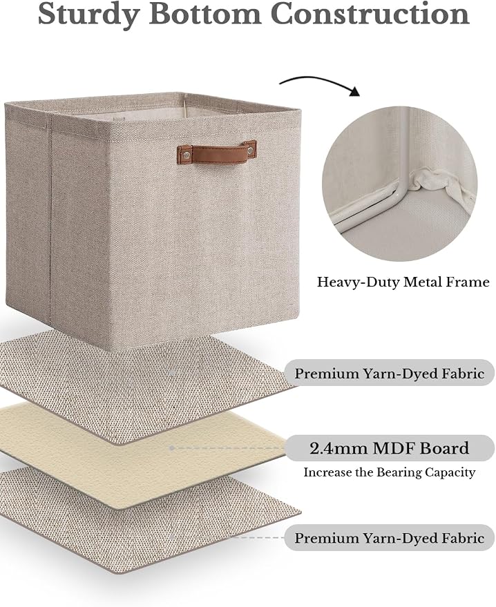StorageWorks 13x13 Inches Storage Cube, Fabric Storage Bins - Image 4