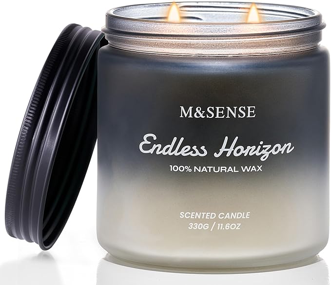 M&SENSE Cedar Ginger Men Scented Candles, 11.6oz 2 Wick All Natural Soy Wax by MSENSE