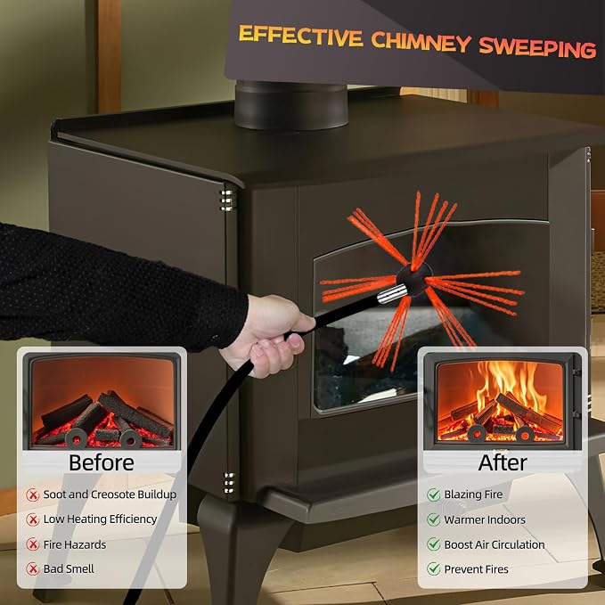 46 Feet Chimney Sweep Kit, Chimney Cleaning Kit - Image 5