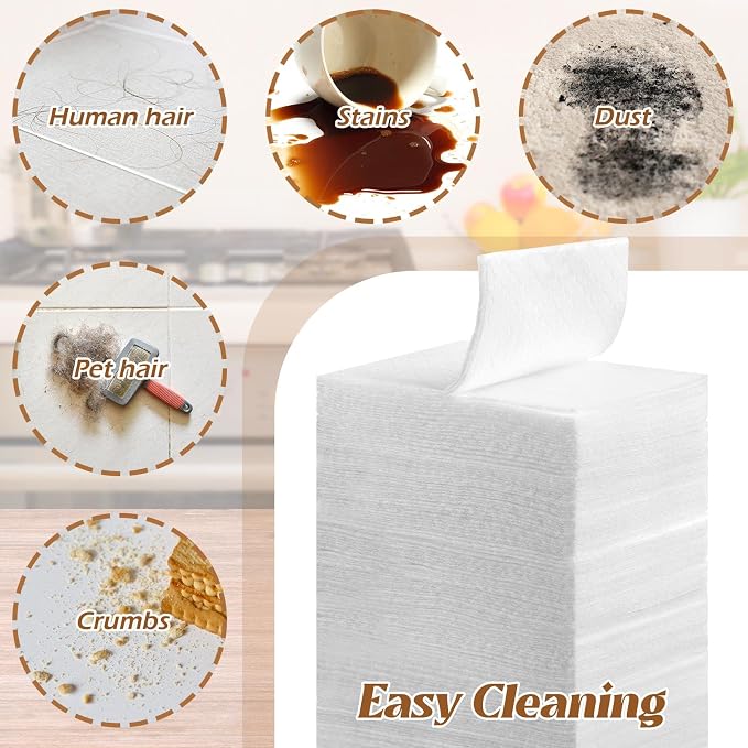 Hoolerry 900 Count Dry Sweeping Cloths Dry Mop Refills Sweeper Dusting Cloths - Image 3
