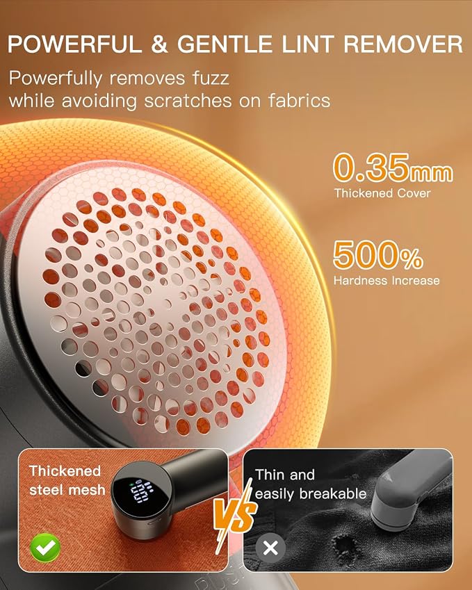 Electric Lint Remover and Fabric Shaver, Rechargeable Clothes Shaver - Image 5