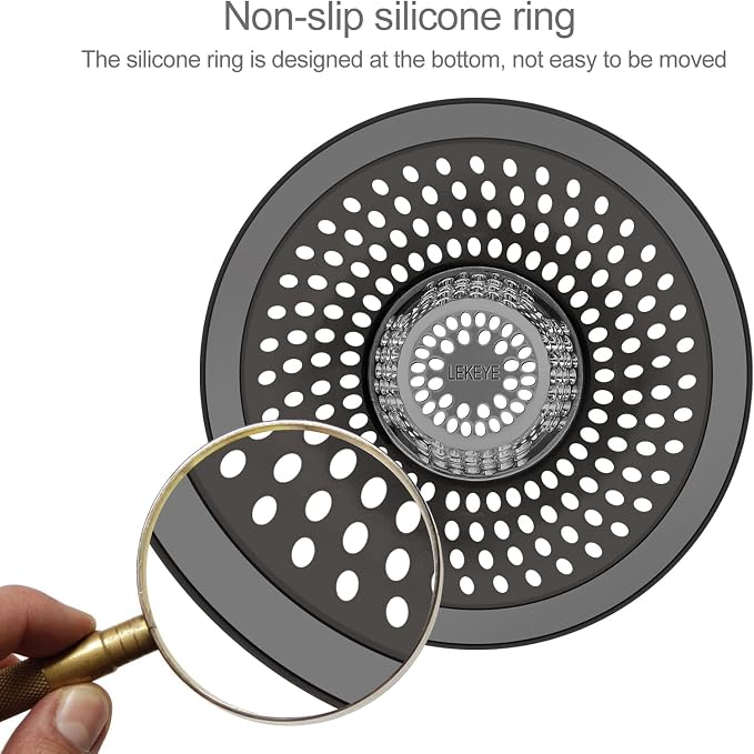 LEKEYE Shower Drain Hair Catcher/Bathroom Drain Cover/Bathtub Drain - Image 4