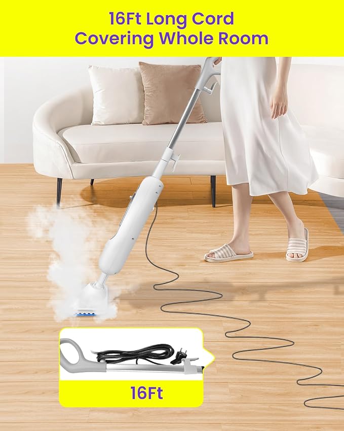 Steam Mop for Floor Cleaning, Effortless Ergonomic Design Floor Steamer for - Image 4