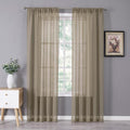 Tollpiz Sheer Curtains Bedroom Linen Textured Curtain Sheers Light Filtering by Tollpiz