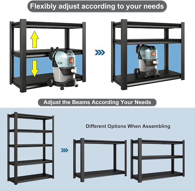 78" H Garage Shelving Heavy Duty，2800LBS Loads Adjustable Garage Storage Shelves - Image 7