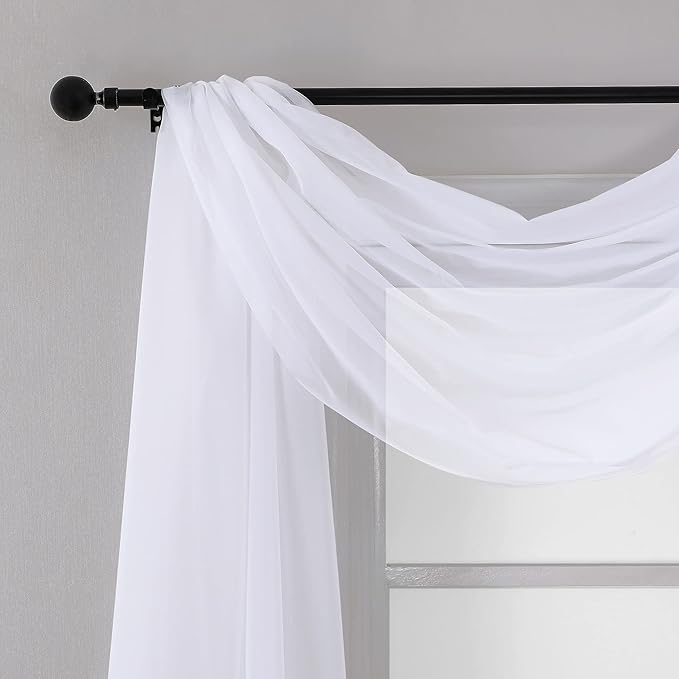 Chyhomenyc Extra Long White Sheer Curtains 144 inch 2 Panels, Translucent - Image 5