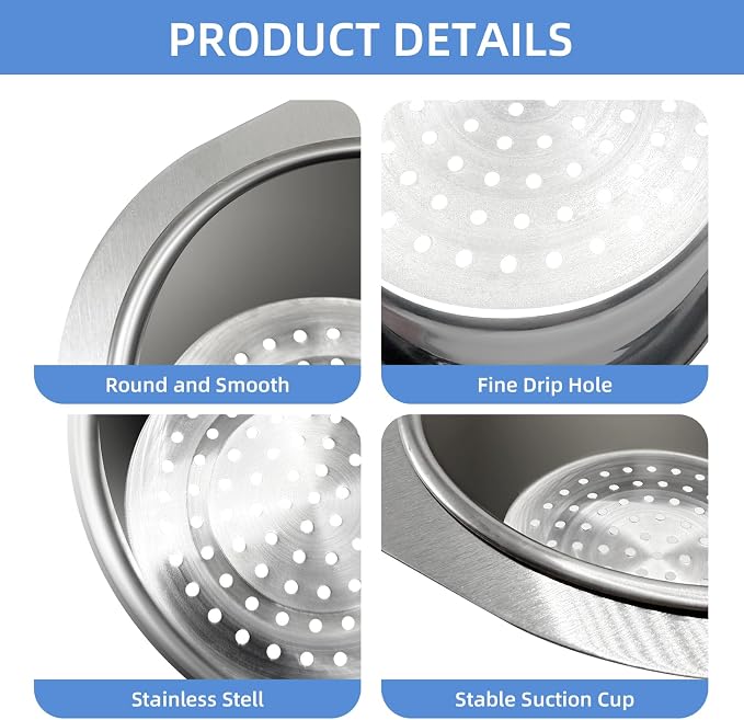 Stainless Steel Drainage Basket, Corner Sink Filter Basket, 4.5-inch Sink - Image 4