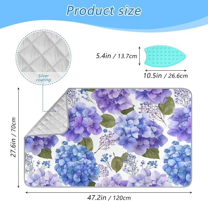 Purple Hydrangea Herb Ironing Mat - Image 2