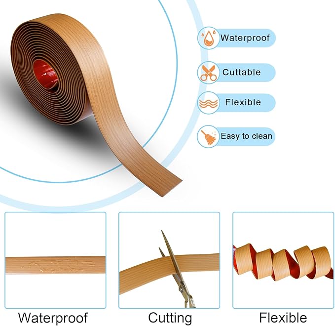 Floor/Door Flat Transition Strip & Self-Adhesive Vinyl Edge Trim - Image 2