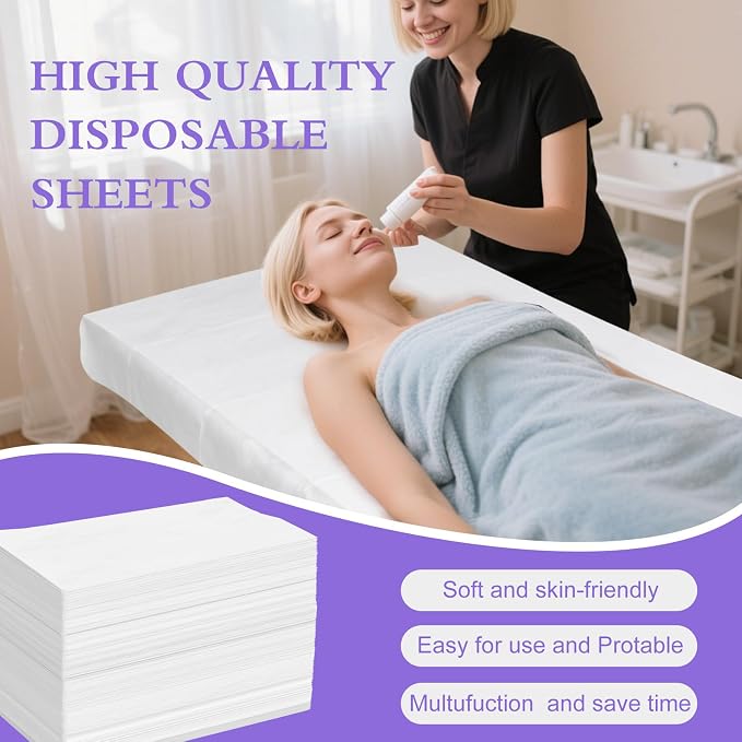100 Pack Disposable Bed Sheets – 31.5 x 71 in Waterproof Non-woven Sheets - Image 6