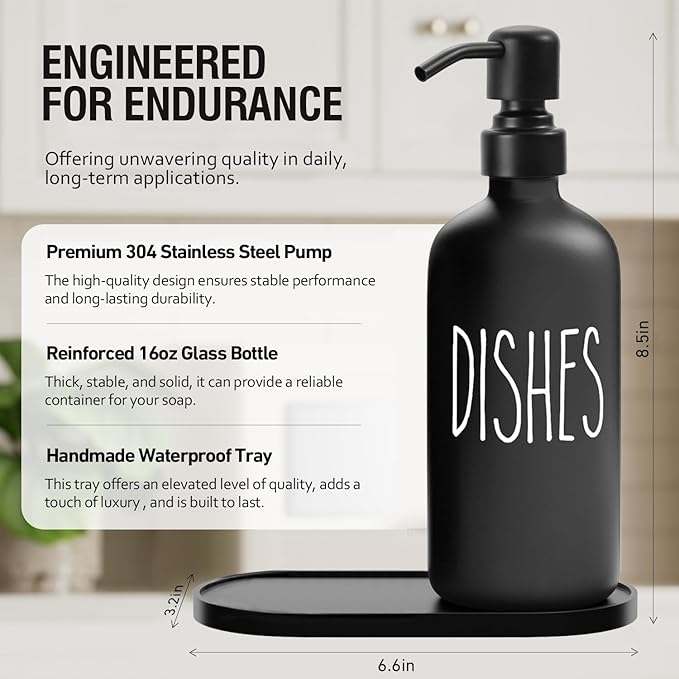 MOMEEMO Kitchen Soap Dispenser Set, Contains Dish and Hand Soap Dispenser - Image 2