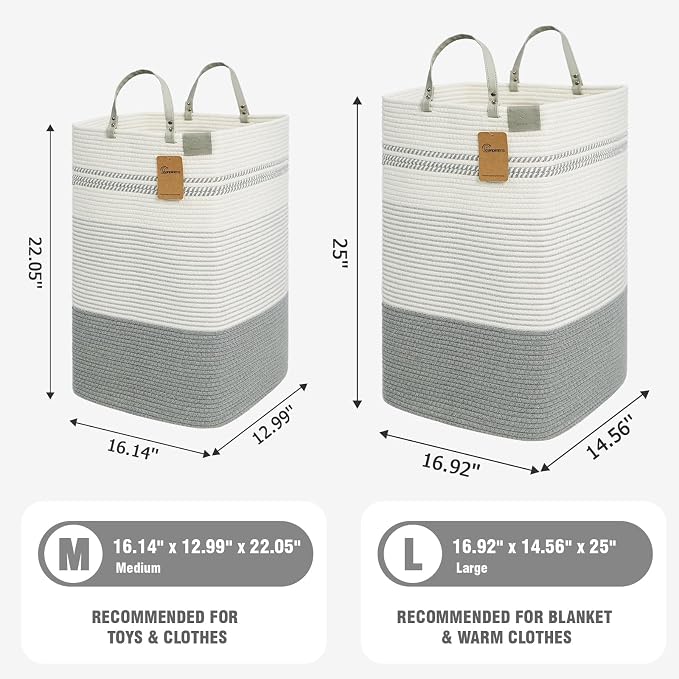 danpinera 100L Nursery Hamper, Tall Woven Laundry Basket - Image 4