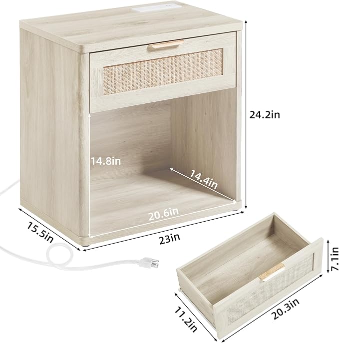LEYAOYAO Rattan Nightstands Set of 2 - Image 3