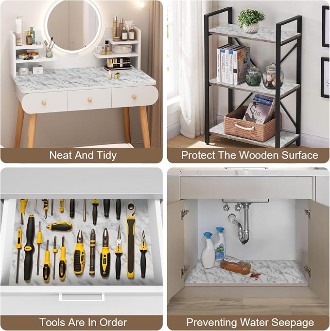 OcePor Non-Adhesive Drawer and Shelf Liner 17.5IN x 30FT，Non Slip Cabinet and - Image 7