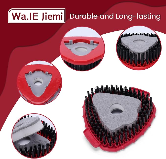 2 Pcs Spin Mop Replacements Scrub Brush and 1 Mop Base - Image 5