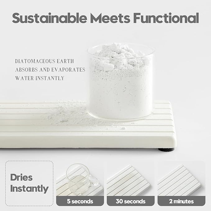2PCS Water Absorbing Stone Drying Tray Mat - Image 3