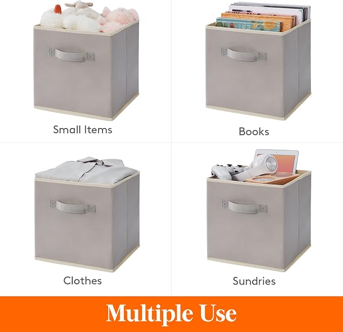 Lifewit Collapsible Fabric Storage Cubes Bins Set 11 Inch, Foldable Cubby - Image 5