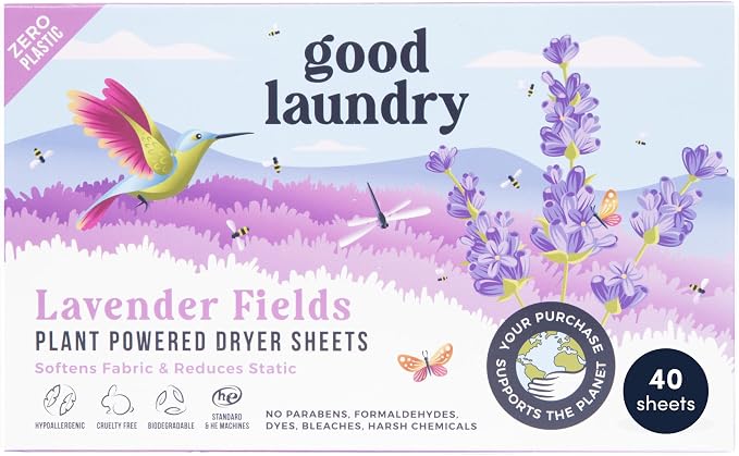 Good Laundry - Lavender Breeze Scented Organic Laundry Dryer Sheets - Natural by GoodLaundry