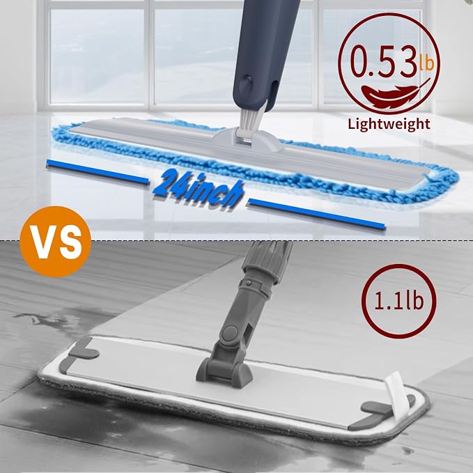 24" Microfiber mop for Floor Cleaning System, Commercial Heavy-Duty Wet Dry mops - Image 3