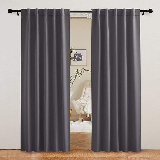 RYB HOME Blackout Curtains 80 inches Long Thermal Insulating Large Window by RYBHOME