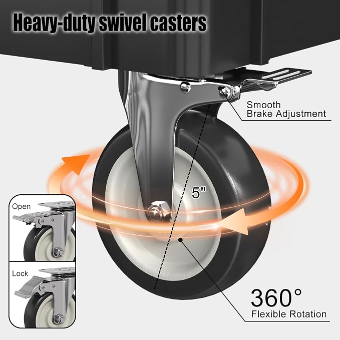 Heavy Duty Rolling Utility Cart - Image 6