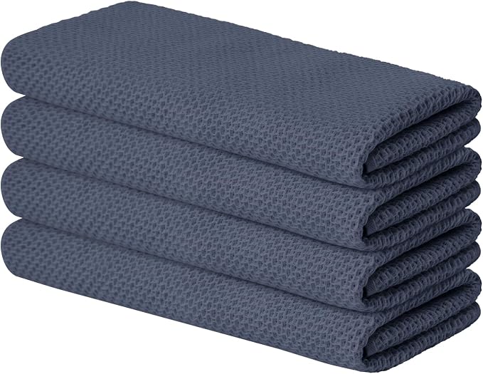 Artoid Mode 100% Cotton Dark Grey Waffle Weave Kitchen Dish Cloths, 13x28 Inch by ArtoidMode
