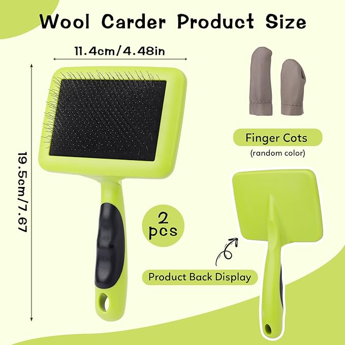 2 Pcs Large Plastic Wool Carders, Needle Felted Carding Brushes Tools - Image 2